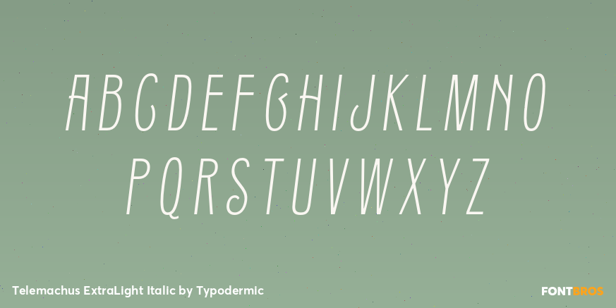 Telemachus ExtraLight Italic Font Poster #2