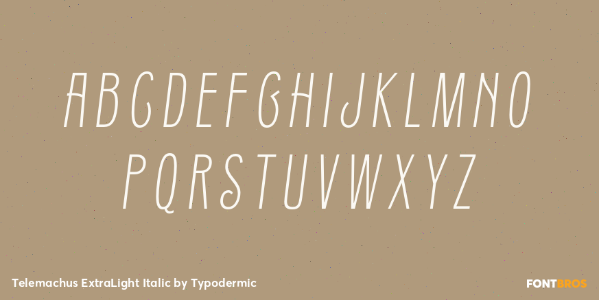 Telemachus ExtraLight Italic Font Poster #1