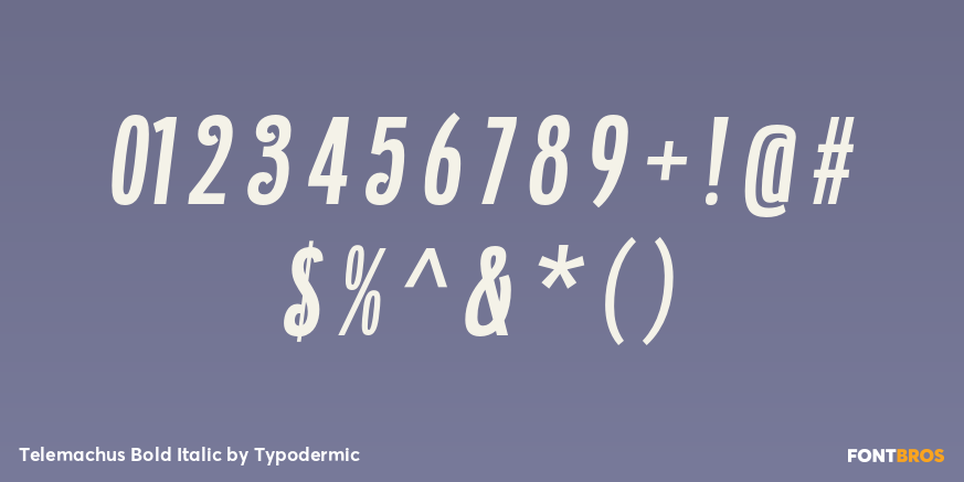 Telemachus Bold Italic Font Poster #1