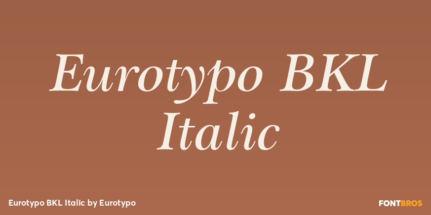 Eurotypo BKL Italic Poster