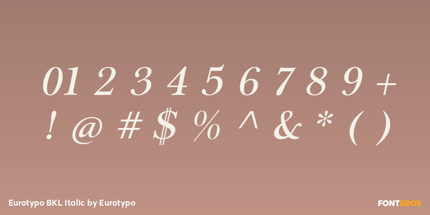 Eurotypo BKL Italic Font Poster #4