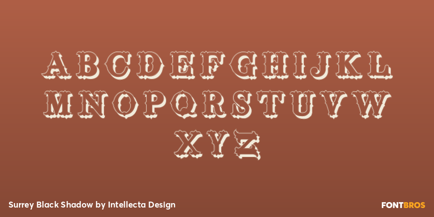 Surrey Black Shadow Font Poster #2