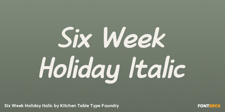 Six Week Holiday Italic Font Poster #1