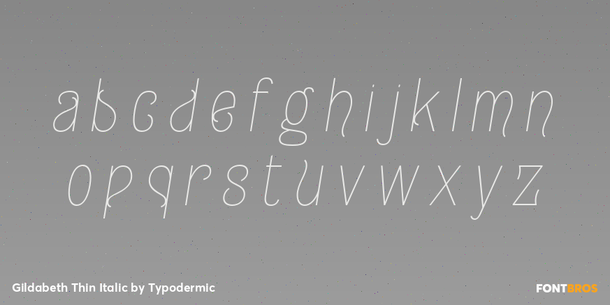 Gildabeth Thin Italic Font Poster #1