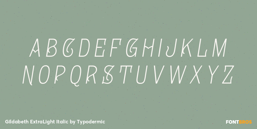 Gildabeth ExtraLight Italic Font Poster #2