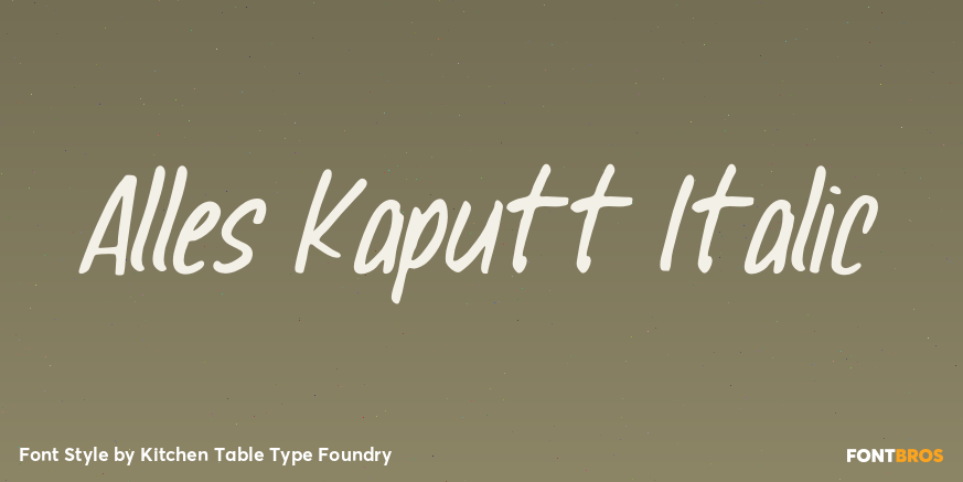 Alles Kaputt Italic Font Poster #1
