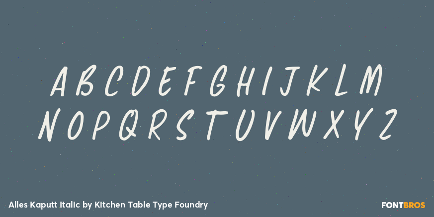 Alles Kaputt Italic Font Poster #2