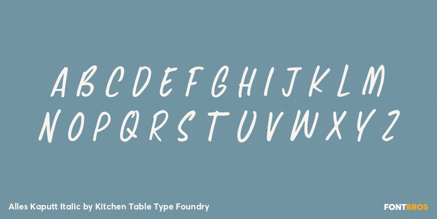 Alles Kaputt Italic Font Poster #2