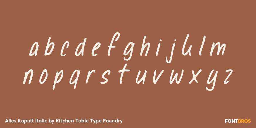 Alles Kaputt Italic Font Poster #3