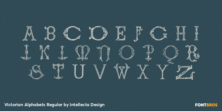 Victorian Alphabets Regular Font Poster #2