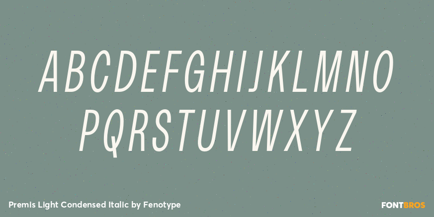Premis Light Condensed Italic Font Poster #2