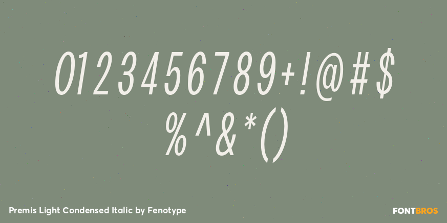 Premis Light Condensed Italic Font Poster #4