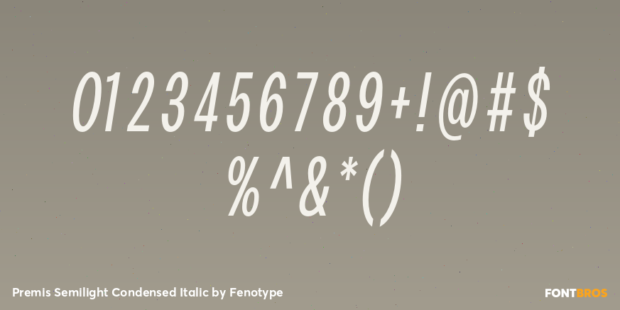 Premis Semilight Condensed Italic Font Poster #4
