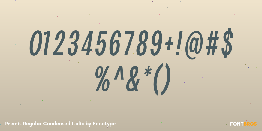 Premis Regular Condensed Italic Font Poster #1