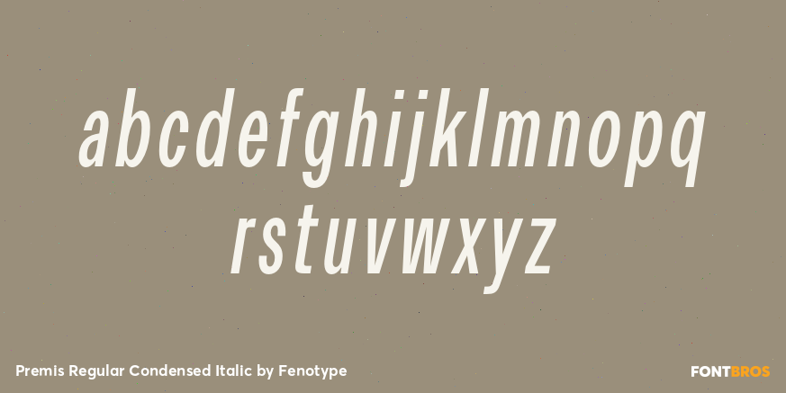Premis Regular Condensed Italic Font Poster #3