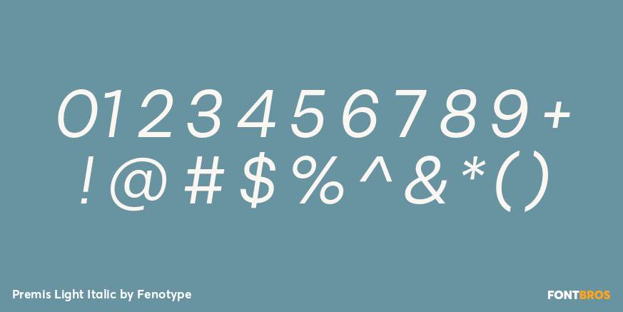 Premis Light Italic Font Poster #1