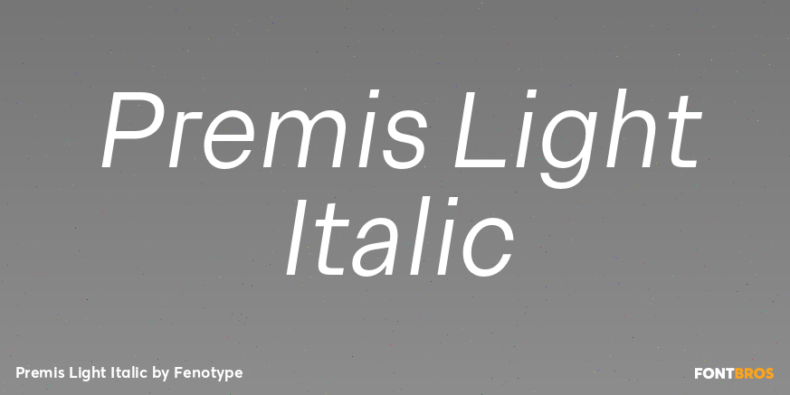 Premis Light Italic Font Poster #1