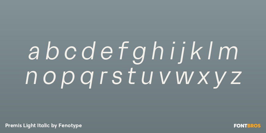 Premis Light Italic Font Poster #3