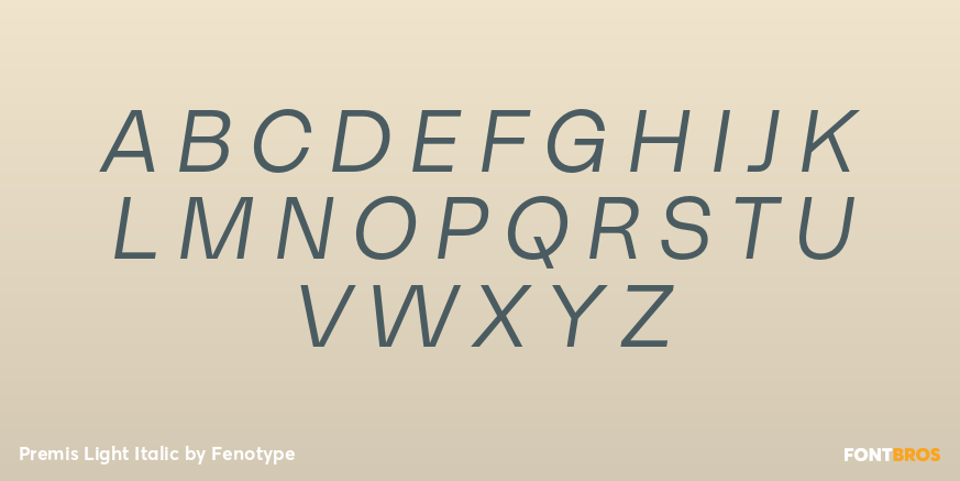 Premis Light Italic Font Poster #1