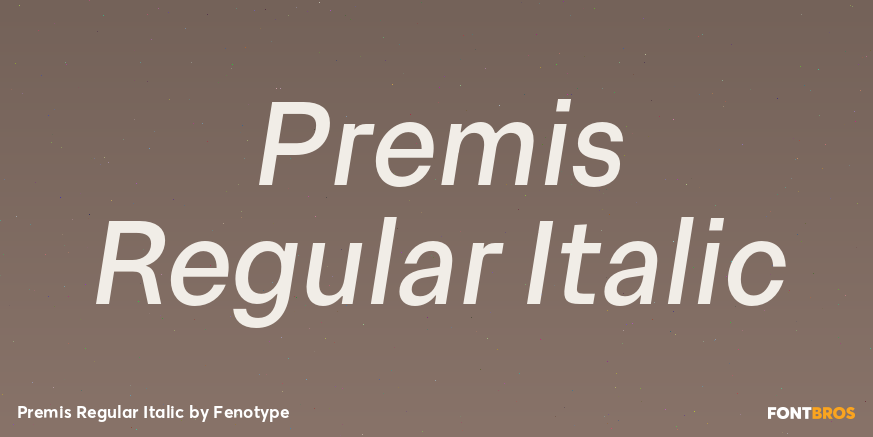 Premis Regular Italic Font Poster #1