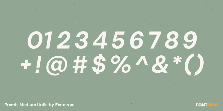 Premis Medium Italic Font Poster #1