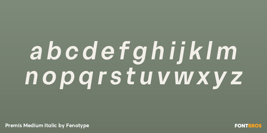 Premis Medium Italic Font Poster #1