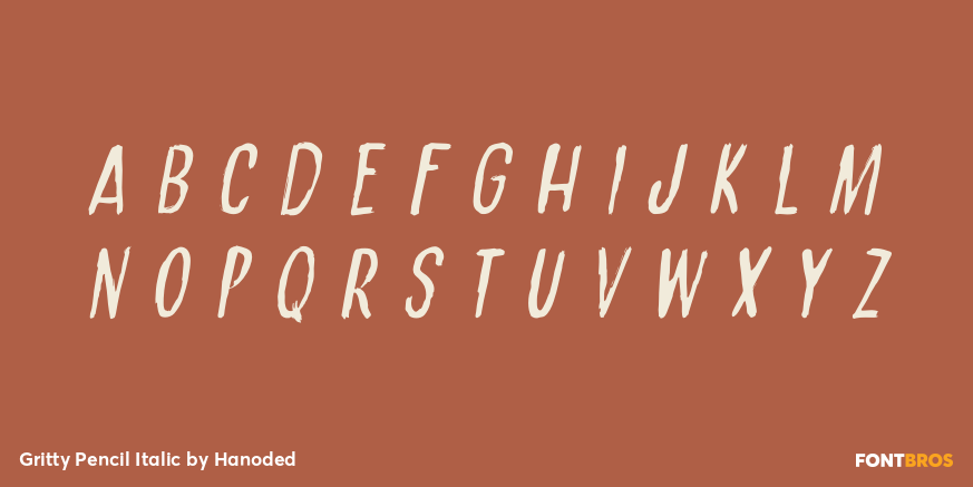 Gritty Pencil Italic Font Poster #3