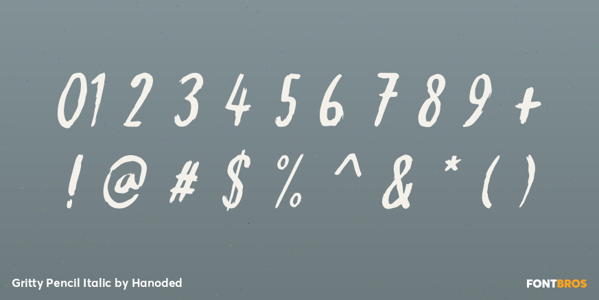 Gritty Pencil Italic Font Poster #4