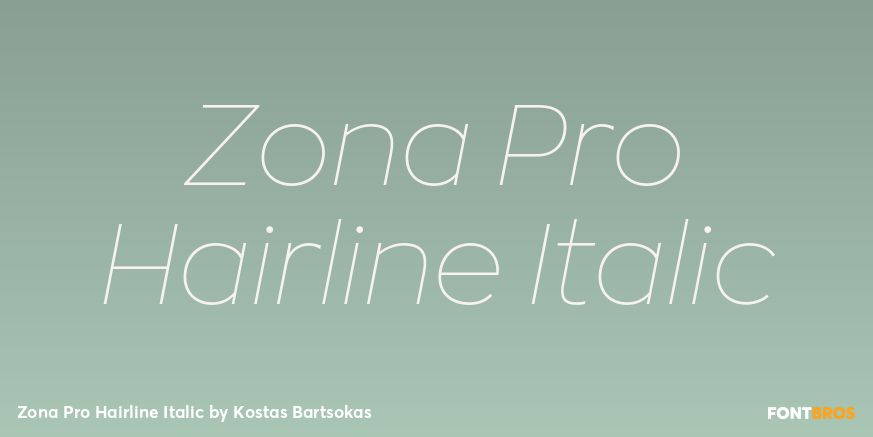Zona Pro Hairline Italic Font Poster #1