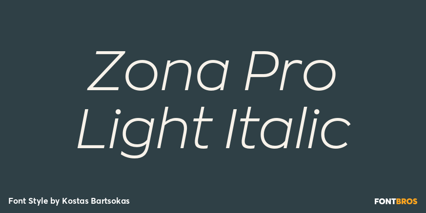 Zona Pro Light Italic Font Poster #1