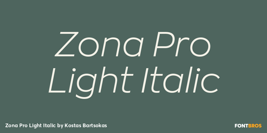 Zona Pro Light Italic Font Poster #1