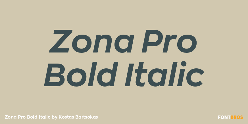 Zona Pro Bold Italic Font Poster #1