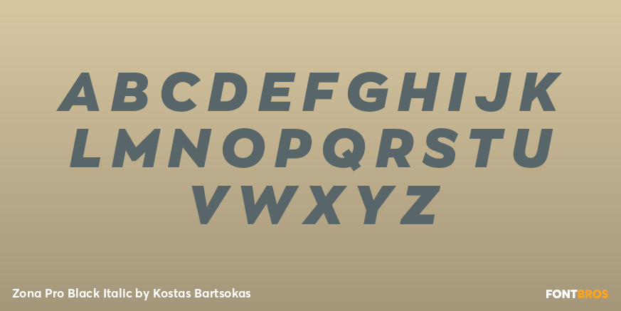 Zona Pro Black Italic Font Poster #2
