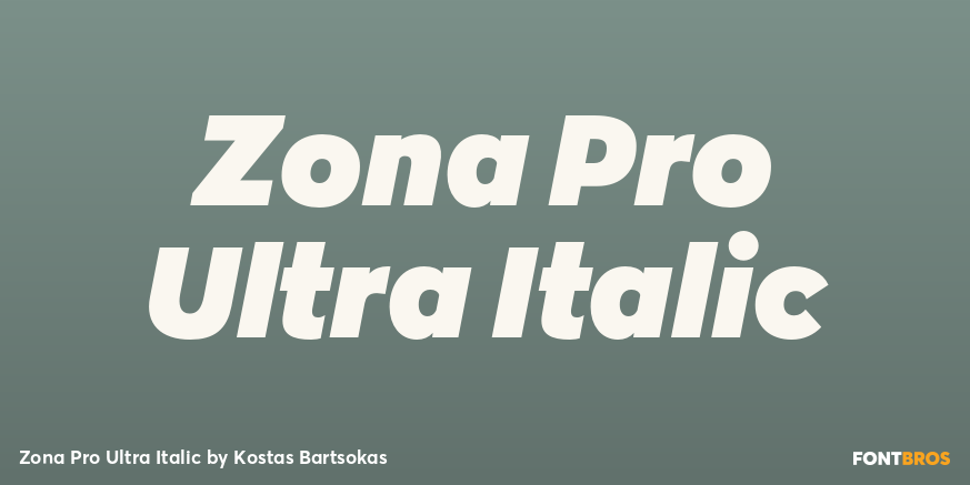 Zona Pro Ultra Italic Font Poster #1