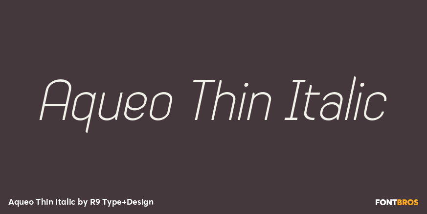 Aqueo Thin Italic Font Poster #1
