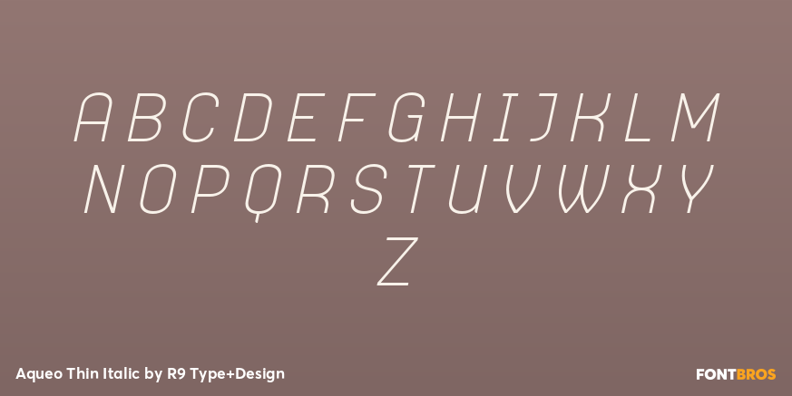 Aqueo Thin Italic Font Poster #2
