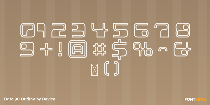Data 90 Outline Font Poster #1