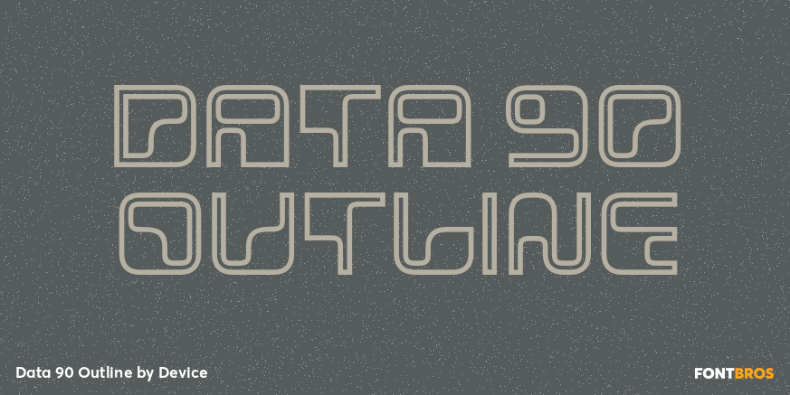 Data 90 Outline Font Poster #1
