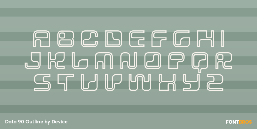 Data 90 Outline Font Poster #1