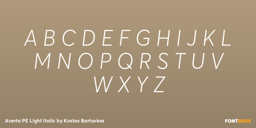Averta PE Light Italic Font Poster #2