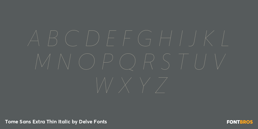 Tome Sans Extra Thin Italic Font Poster #2