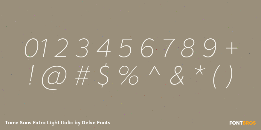 Tome Sans Extra Light Italic Font Poster #4