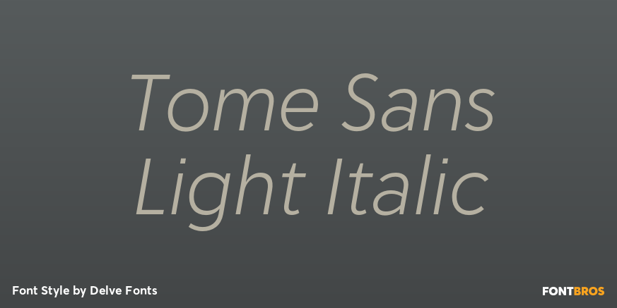 Tome Sans Light Italic Font Poster #1