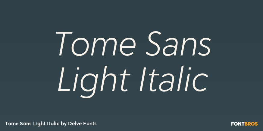 Tome Sans Light Italic Font Poster #1