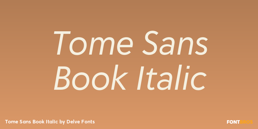 Tome Sans Book Italic Font Poster #1
