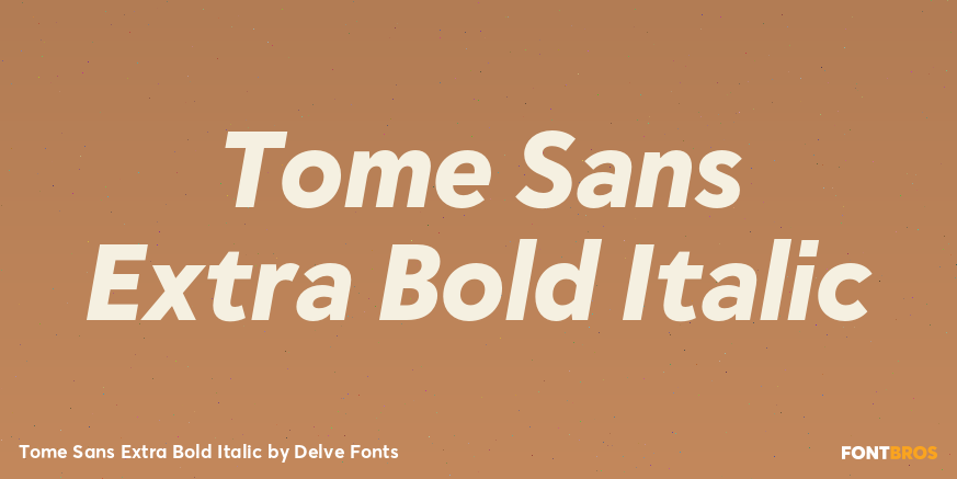 Tome Sans Extra Bold Italic Font Poster #1