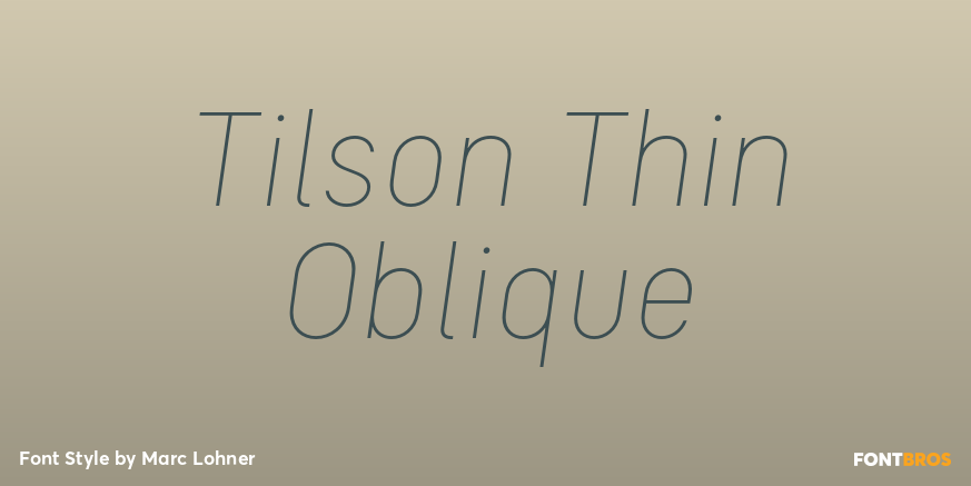 Tilson Thin Oblique Font Poster #1