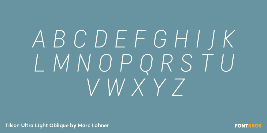 Tilson Ultra Light Oblique Font Poster #2