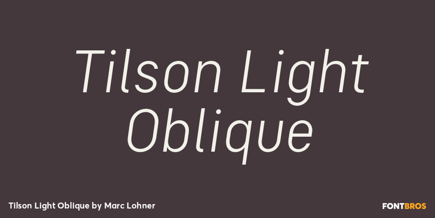 Tilson Light Oblique Font Poster #1