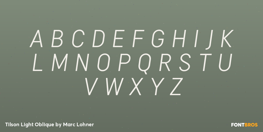 Tilson Light Oblique Font Poster #2